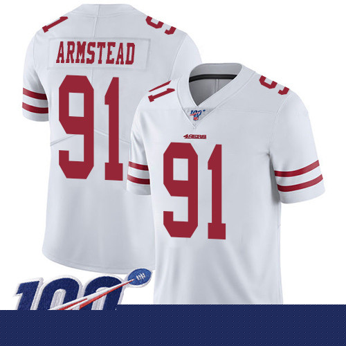 San Francisco 49ers Limited White Youth Arik Armstead Road NFL Jersey #91 100th Season Vapor Untouchable->youth nfl jersey->Youth Jersey